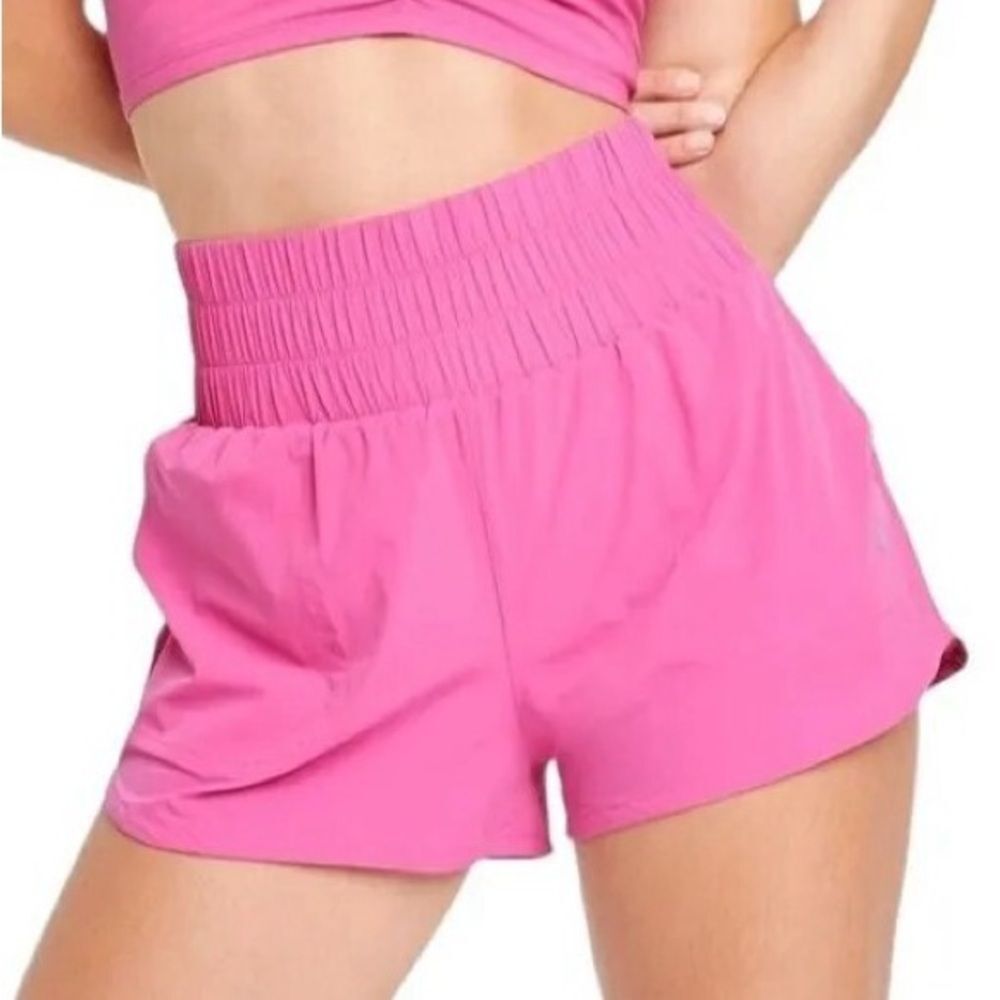 Joy Lab Women's Pull On High Rise Running Shorts in Pink Size Medium